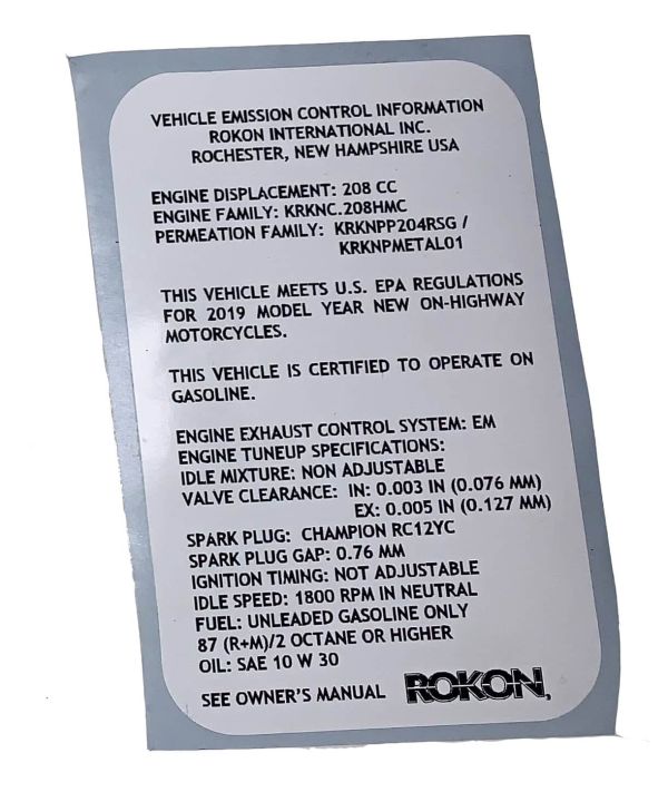 Decal, Emissions On Highway